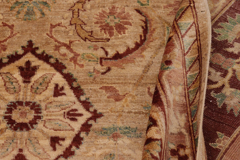 handmade Traditional Kafkaz Tan Brown Hand Knotted RECTANGLE 100% WOOL area rug 9x12