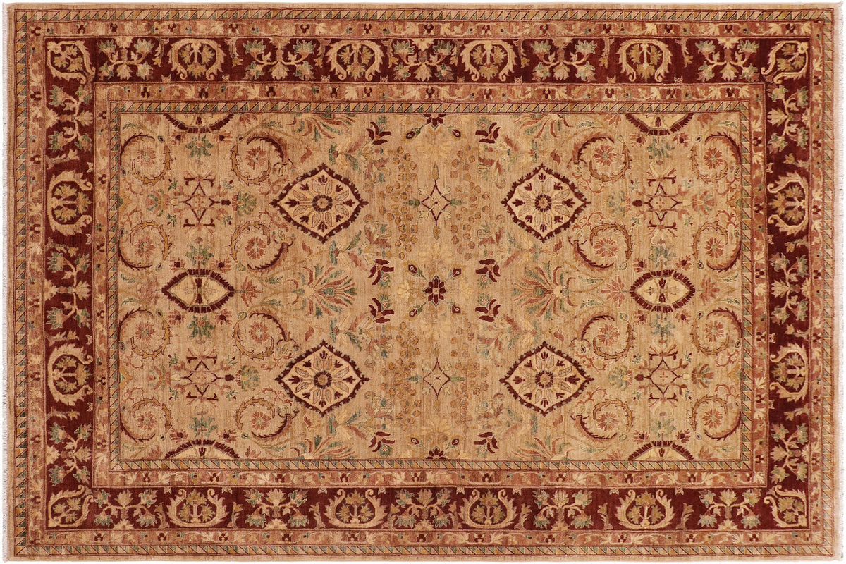 handmade Traditional Kafkaz Tan Brown Hand Knotted RECTANGLE 100% WOOL area rug 9x12
