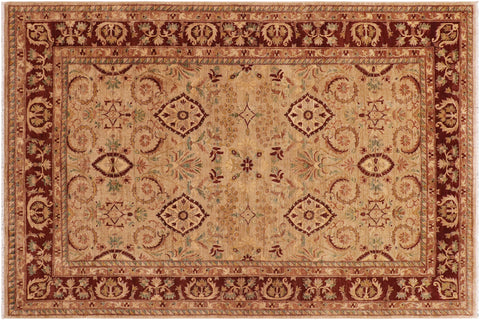 handmade Traditional Kafkaz Tan Brown Hand Knotted RECTANGLE 100% WOOL area rug 9x12