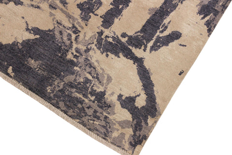 handmade Modern Kafkaz Gray Ivory Hand Knotted RECTANGLE 100% WOOL area rug 4' x 6'