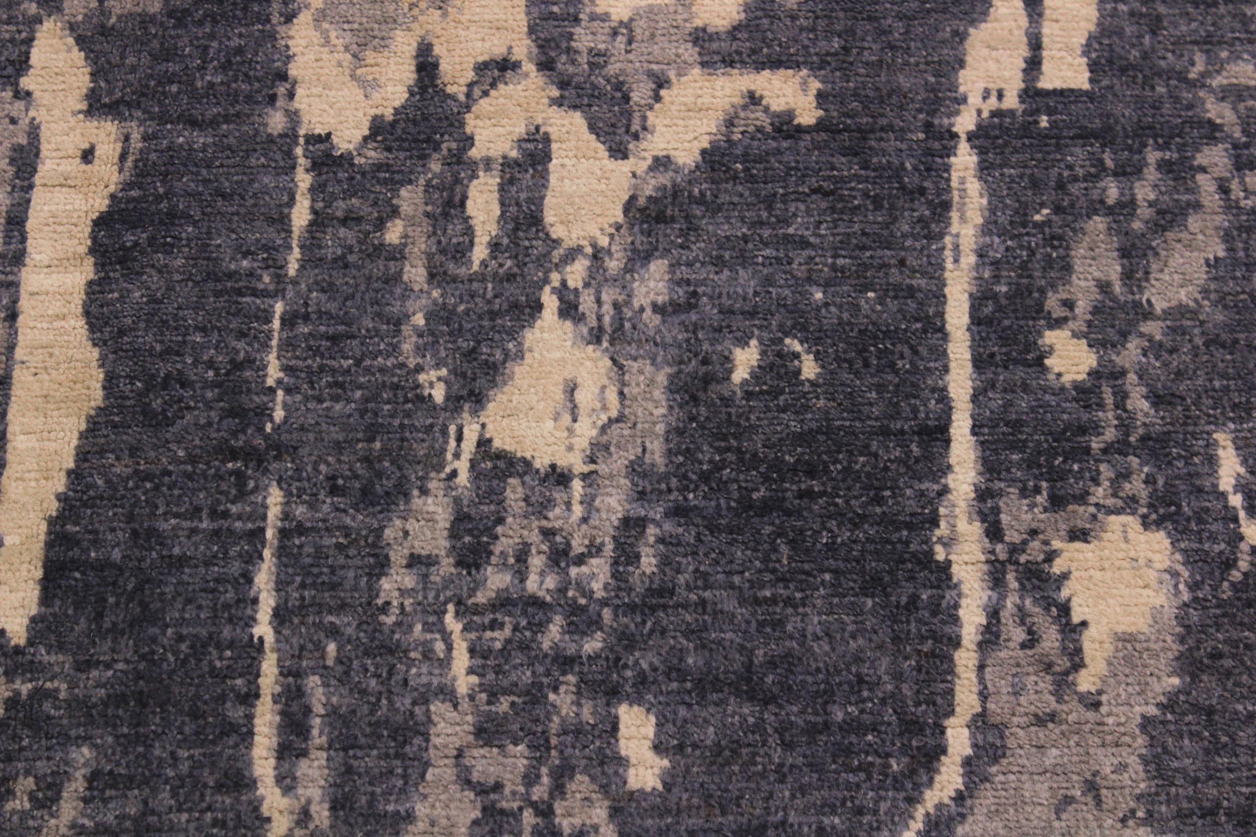 handmade Modern Kafkaz Gray Ivory Hand Knotted RECTANGLE 100% WOOL area rug 4' x 6'