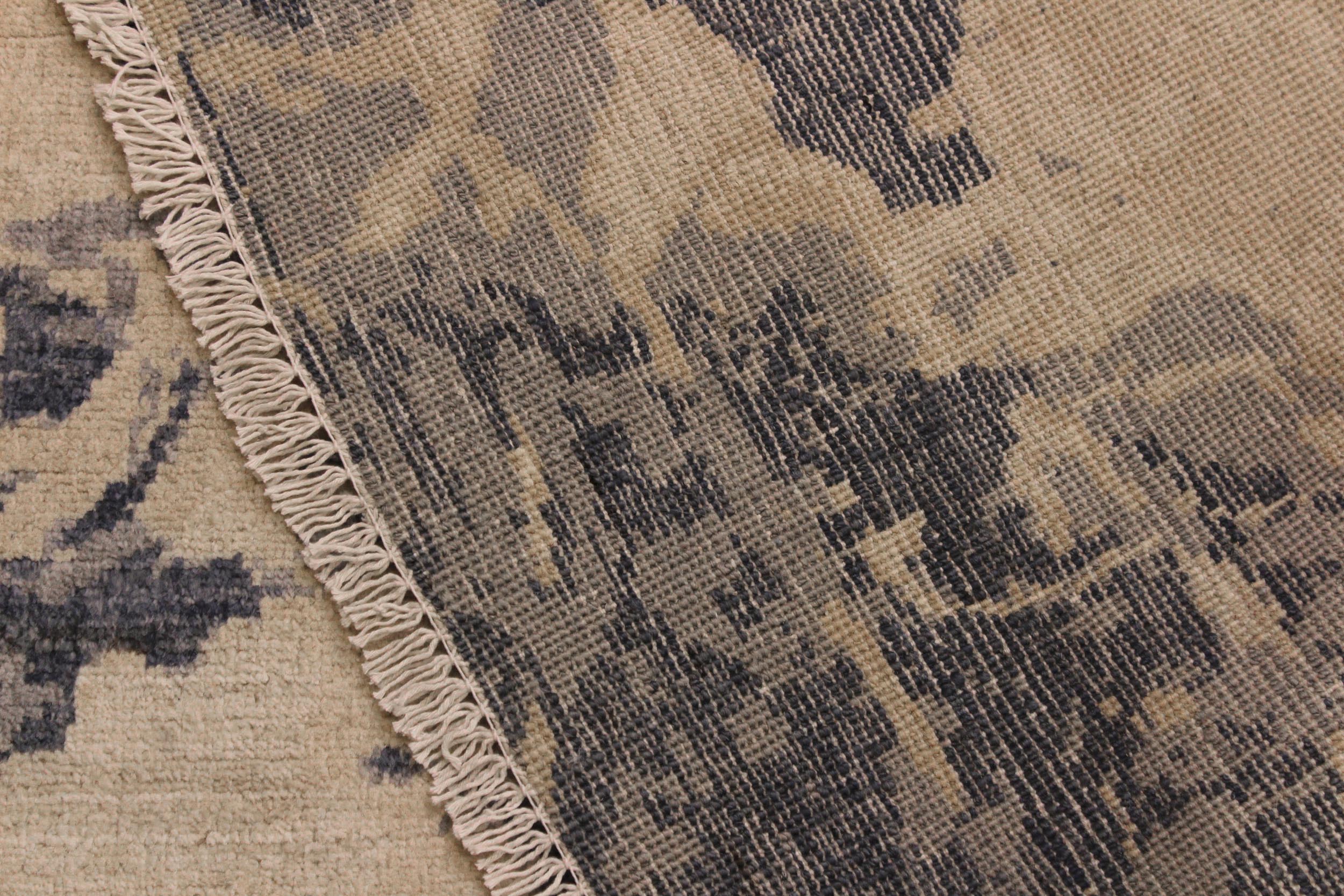 handmade Modern Kafkaz Gray Ivory Hand Knotted RECTANGLE 100% WOOL area rug 4' x 6'