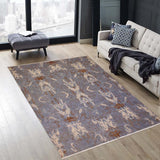 handmade Modern Kafkaz Blue Ivory Hand Knotted RECTANGLE 100% WOOL area rug 9 x 12