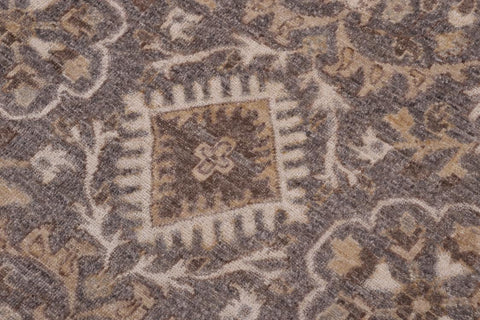 handmade Traditional Kafkaz Gray Ivory Hand Knotted RECTANGLE 100% WOOL area rug 12X15