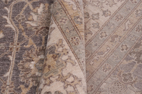 handmade Transitional Kafkaz Gray Ivory Hand Knotted RECTANGLE 100% WOOL area rug 12' x 15'