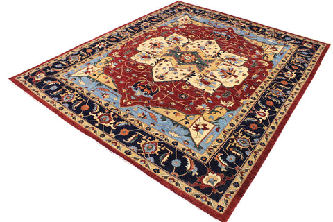 handmade Traditional Kafkaz Red Blue Hand Knotted RECTANGLE 100% WOOL area rug 12' x 14'