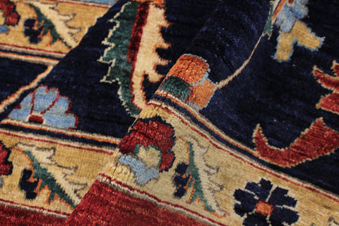 handmade Traditional Kafkaz Red Blue Hand Knotted RECTANGLE 100% WOOL area rug 12' x 14'