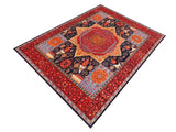 handmade Geometric Mamluk Blue Red Hand Knotted RECTANGLE 100% WOOL area rug 9x12