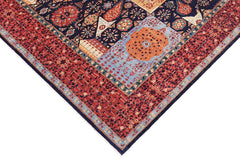 handmade Geometric Mamluk Blue Rust Hand Knotted RECTANGLE 100% WOOL area rug 9 x 12