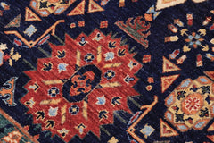 handmade Geometric Mamluk Blue Rust Hand Knotted RECTANGLE 100% WOOL area rug 9 x 12