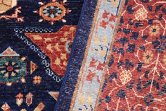 handmade Geometric Mamluk Blue Rust Hand Knotted RECTANGLE 100% WOOL area rug 9 x 12