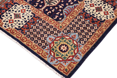handmade Geometric Mamluk Blue Beige Hand Knotted RECTANGLE 100% WOOL area rug 9 x 12