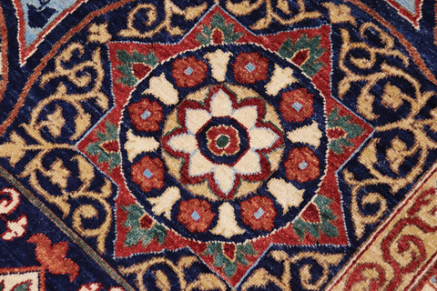 handmade Geometric Mamluk Blue Beige Hand Knotted RECTANGLE 100% WOOL area rug 9 x 12