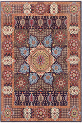 handmade Geometric Mamluk Blue Beige Hand Knotted RECTANGLE 100% WOOL area rug 9 x 12