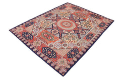 handmade Geometric Mamluk Drk. Blue Rust Hand Knotted RECTANGLE 100% WOOL area rug 9 x 12