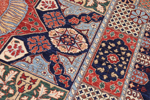 handmade Geometric Mamluk Drk. Blue Rust Hand Knotted RECTANGLE 100% WOOL area rug 9 x 12