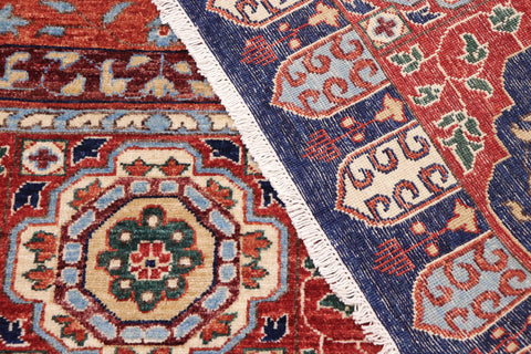 handmade Geometric Mamluk Drk. Blue Rust Hand Knotted RECTANGLE 100% WOOL area rug 9 x 12