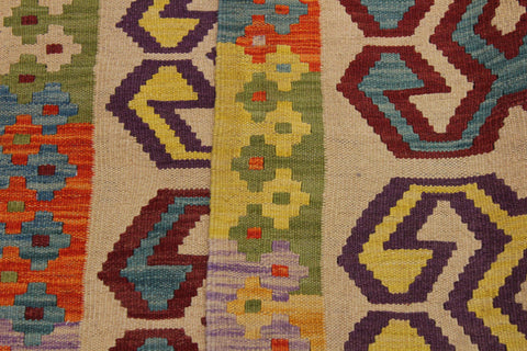 handmade Geometric Kilim Beige Red Hand-Woven RECTANGLE 100% WOOL area rug 3 x 5