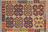 Southwestern Turkish Kilim Ardith Hand-Woven Wool Rug - 3'5'' x 4'10''