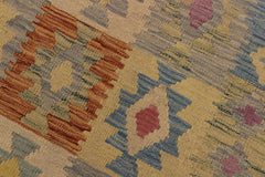 Flat Weave Kilim Antique Navaho Vintage handmade Geometric Kilim Gray Pink Hand-Woven Rectangle 100% Wool Area Rug 5x7 