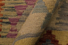 Flat Weave Kilim Antique Navaho Vintage handmade Geometric Kilim Gray Pink Hand-Woven Rectangle 100% Wool Area Rug 5x7 