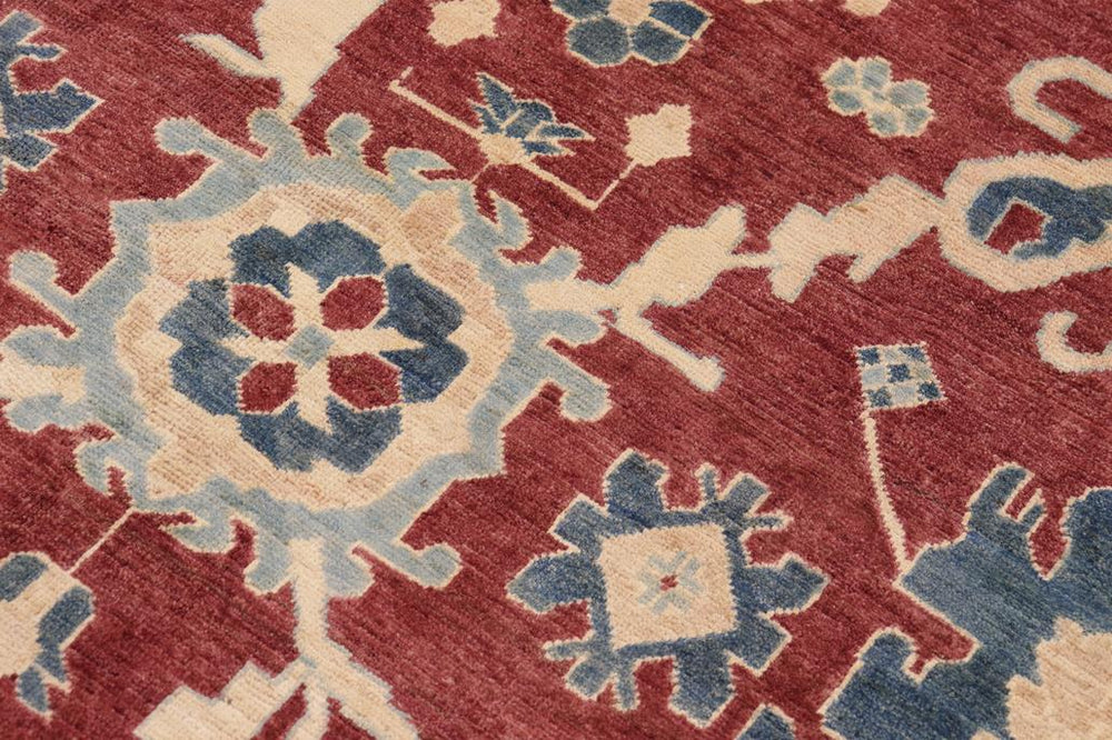 handmade Traditional Kafkaz Red Blue Hand Knotted RECTANGLE 100% WOOL area rug 10 x 15