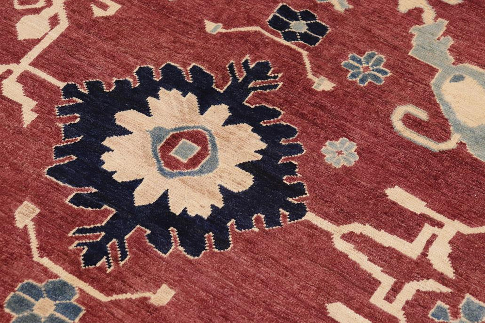 handmade Traditional Kafkaz Red Blue Hand Knotted RECTANGLE 100% WOOL area rug 10 x 15