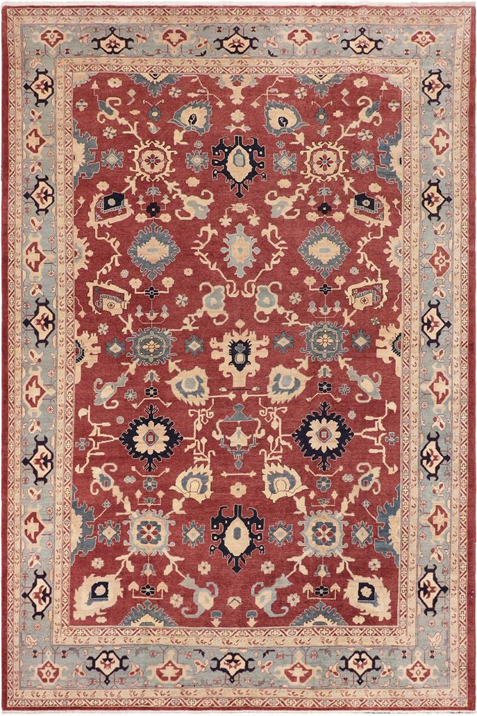 handmade Traditional Kafkaz Red Blue Hand Knotted RECTANGLE 100% WOOL area rug 10 x 15