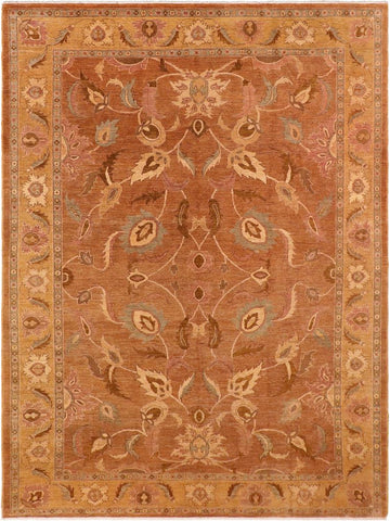 handmade Traditional Antique Brown Gold Hand Knotted RECTANGLE 100% WOOL area rug 10x14