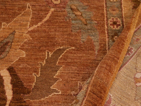 handmade Traditional Antique Brown Gold Hand Knotted RECTANGLE 100% WOOL area rug 10x14