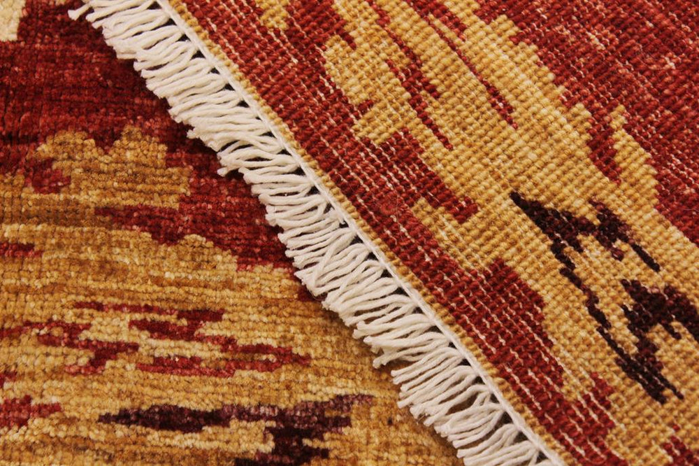 handmade Modern Kafkaz Red Ivory Hand Knotted RECTANGLE 100% WOOL area rug 8X10