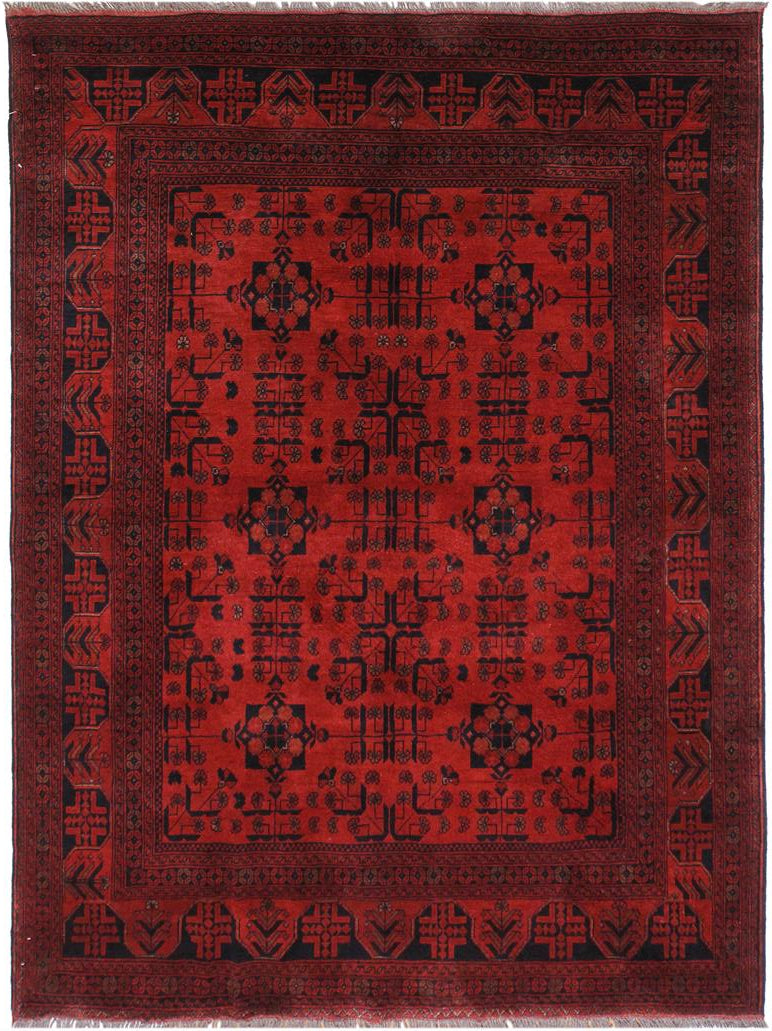 handmade Tribal Biljik Khal Mohammadi Drk. Red Black Hand Knotted RECTANGLE 100% WOOL area rug 6x8
