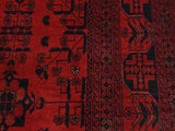 handmade Tribal Biljik Khal Mohammadi Drk. Red Black Hand Knotted RECTANGLE 100% WOOL area rug 6x8