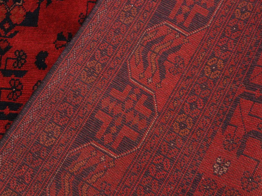 handmade Tribal Biljik Khal Mohammadi Drk. Red Black Hand Knotted RECTANGLE 100% WOOL area rug 6x8