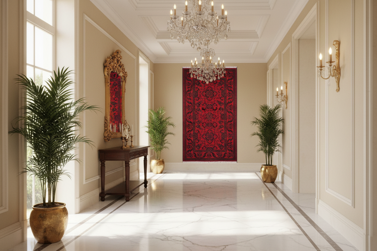 handmade Geometric Khal Muhamm Drk. Red Black Hand Knotted RUNNER 100% WOOL area rug 3' x 10'