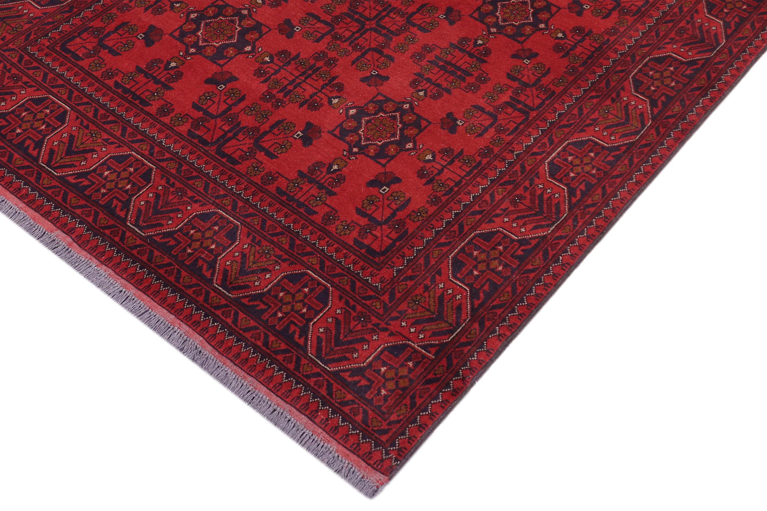 handmade Tribal Biljik Khal Mohammadi Red Blue Hand Knotted RECTANGLE 100% WOOL area rug 5x6