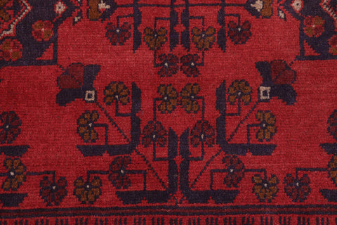 handmade Tribal Biljik Khal Mohammadi Red Blue Hand Knotted RECTANGLE 100% WOOL area rug 5x6