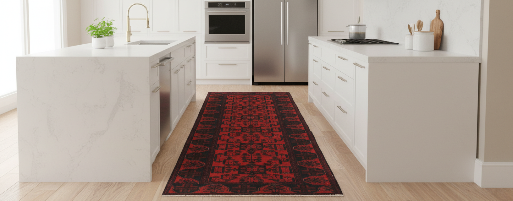 Vintage Biljik Khal Mohammadi Ashley  Wool Runner  - 2'10''X9'7''