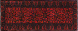 handmade Tribal Biljik Khal Mohammadi Drk. Red Black Hand Knotted RUNNER 100% WOOL Runner 3x10