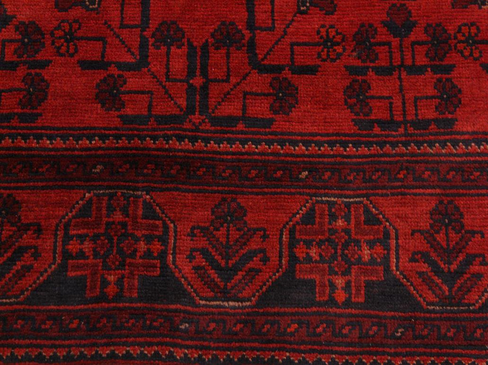 handmade Tribal Biljik Khal Mohammadi Drk. Red Black Hand Knotted RECTANGLE 100% WOOL area rug 4x6