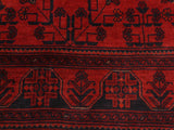 handmade Tribal Biljik Khal Mohammadi Drk. Red Black Hand Knotted RECTANGLE 100% WOOL area rug 4x6