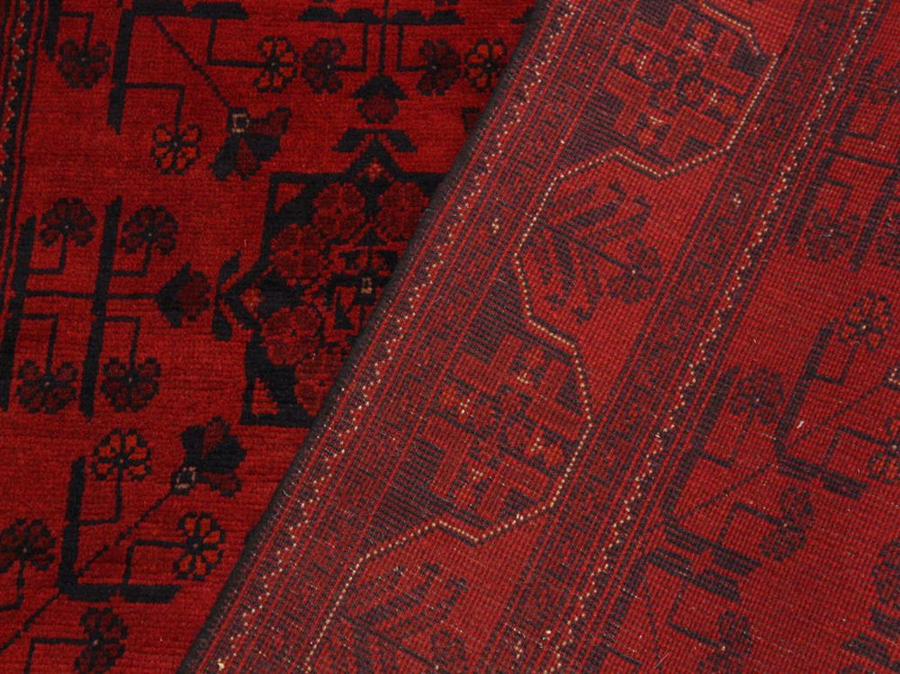 handmade Tribal Biljik Khal Mohammadi Drk. Red Black Hand Knotted RECTANGLE 100% WOOL area rug 4x6