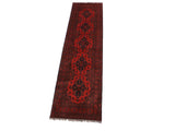 handmade Tribal Biljik Khal Mohammadi Drk. Red Black Hand Knotted RUNNER 100% WOOL Runner 3x10