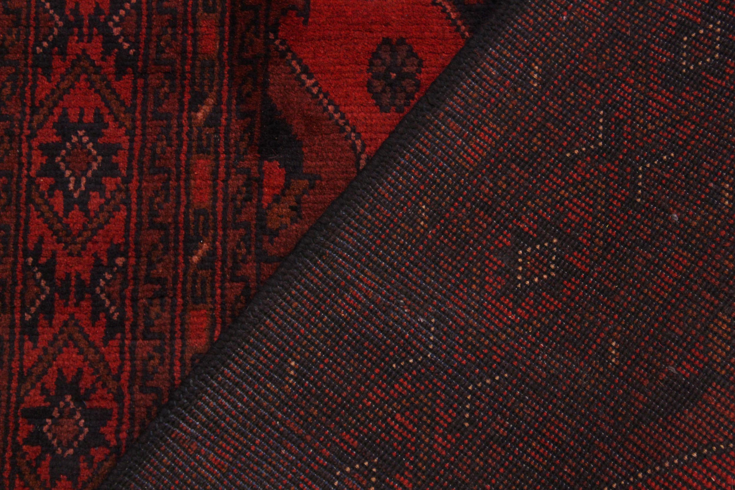 handmade Tribal Biljik Khal Mohammadi Drk. Red Black Hand Knotted RUNNER 100% WOOL Runner 3x10
