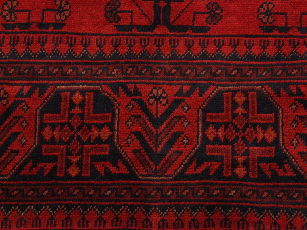 handmade Tribal Biljik Khal Mohammadi Drk. Red Black Hand Knotted RECTANGLE 100% WOOL area rug 4x6