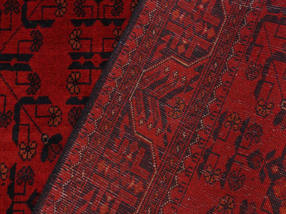 handmade Tribal Biljik Khal Mohammadi Drk. Red Black Hand Knotted RECTANGLE 100% WOOL area rug 4x6