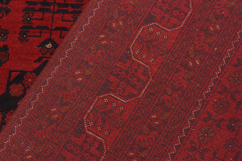 handmade Tribal Biljik Khal Mohammadi Drk. Red Black Hand Knotted RECTANGLE 100% WOOL area rug 6x8