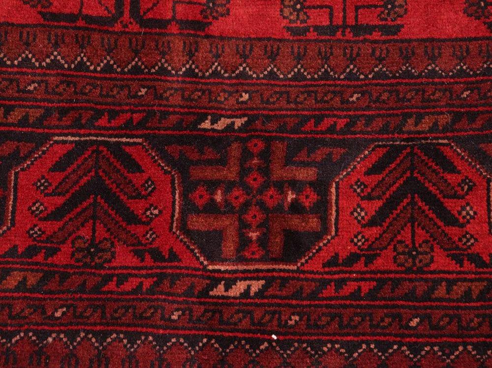 handmade Tribal Biljik Khal Mohammadi Red Black Hand Knotted RECTANGLE 100% WOOL area rug 5x7