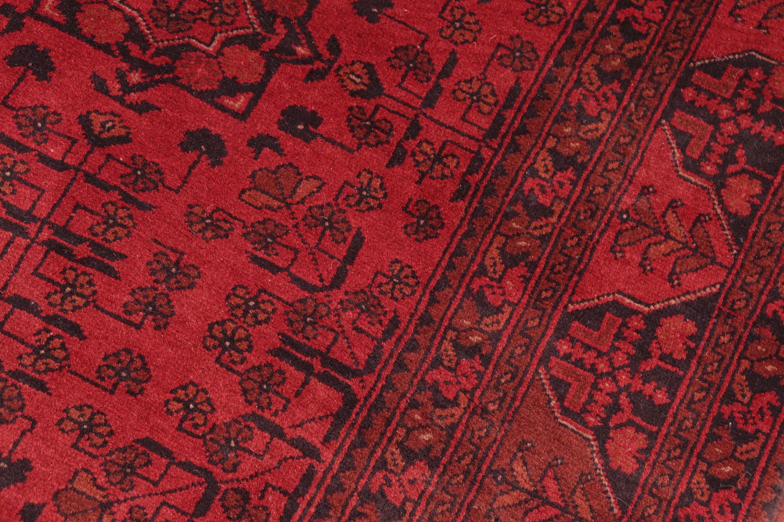 handmade Tribal Biljik Khal Mohammadi Red Black Hand Knotted RECTANGLE 100% WOOL area rug 5x6