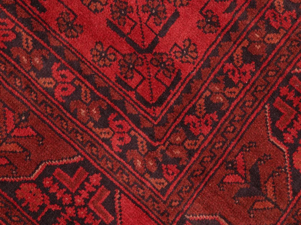 handmade Tribal Biljik Khal Mohammadi Red Black Hand Knotted RECTANGLE 100% WOOL area rug 5x6